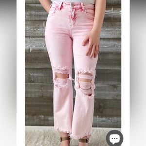 Women's Pink Straight Leg Jeans